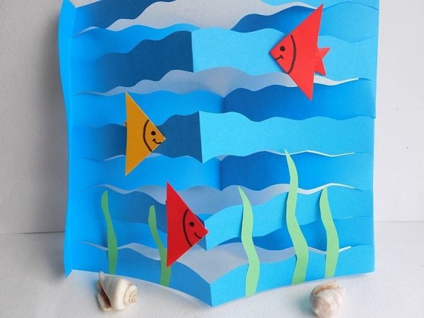 Аппликация морские обитатели