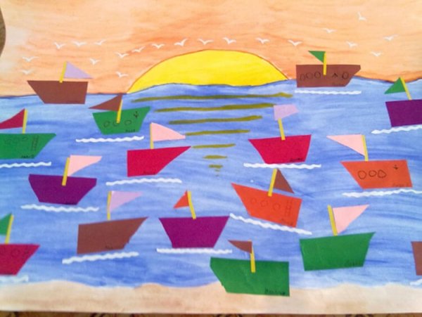 Аппликация на тему море