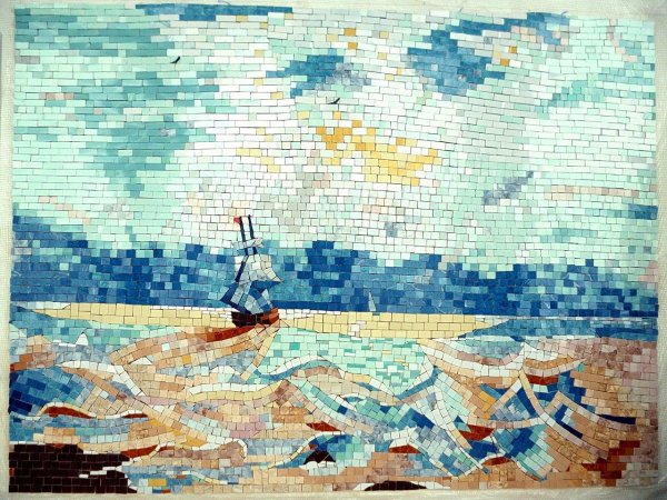 Корабль из мозаики