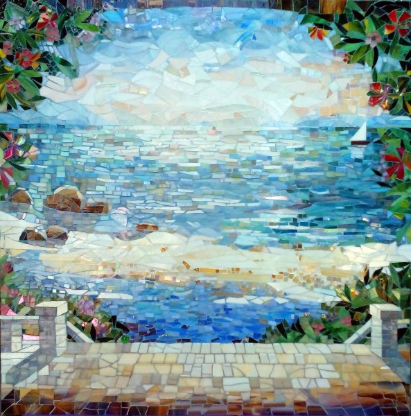 Дом песок море мозаика