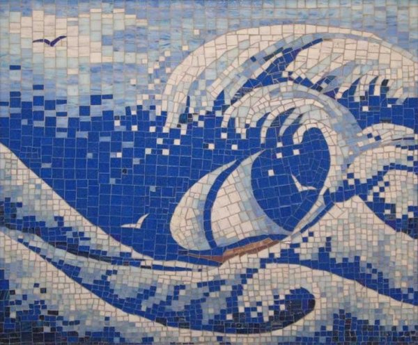 Панно из мозаики море
