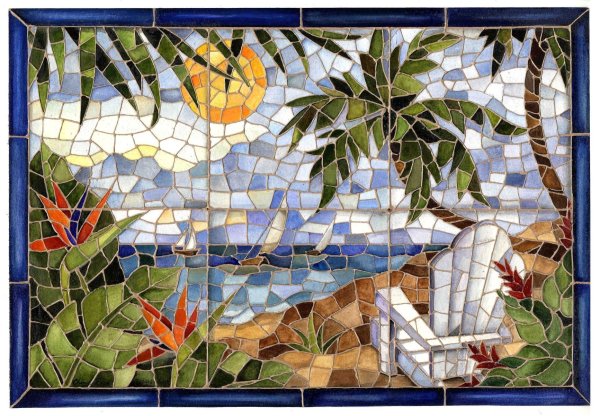 Художественная мозаика смальта пейзаж