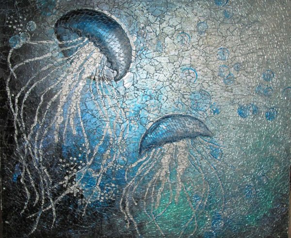 Панно из мозаики морская тема