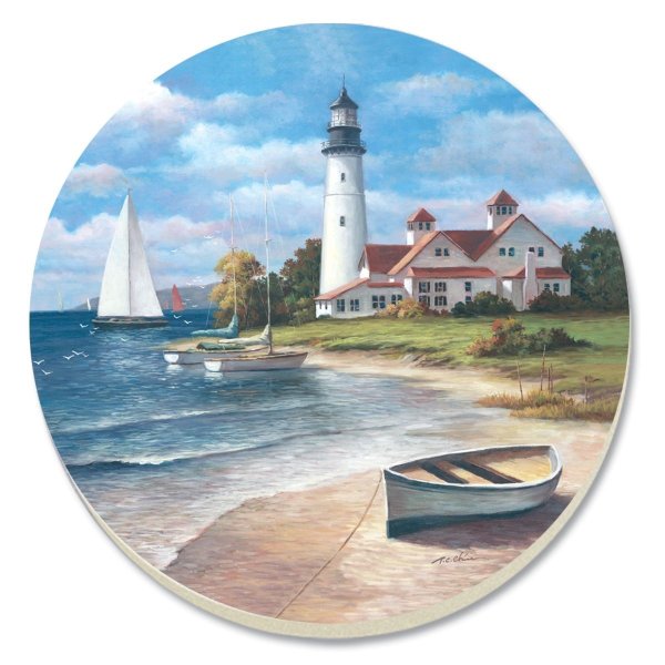 Картина Маяк море лодка Томас Кинкейд