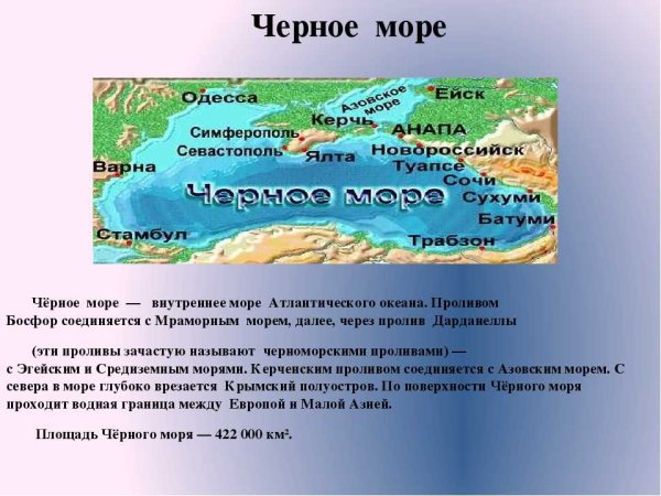 Географическое положение черного моря