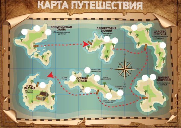 Карта морского путешествия для детей