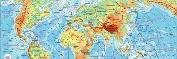 Моря земли на карте