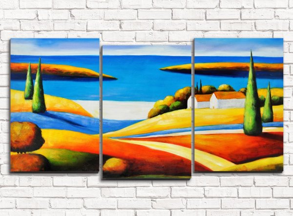 Триптих гуашью