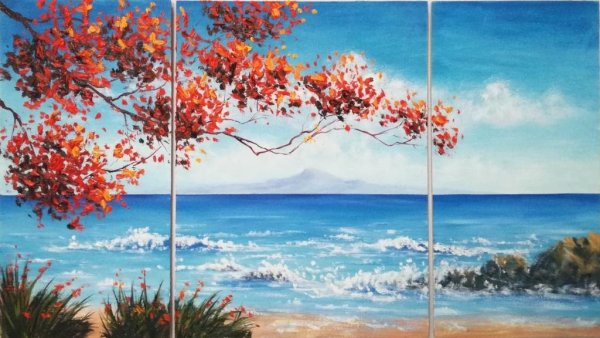 Картины триптих с морским пейзажем