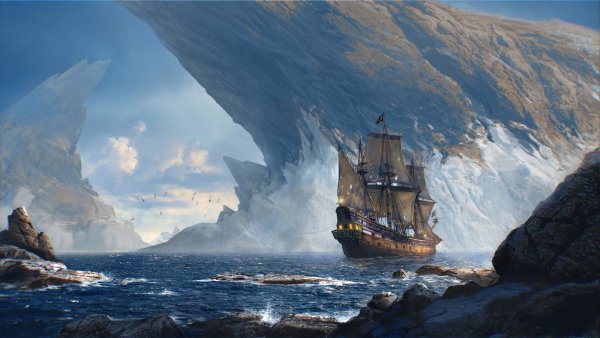 Чайка над морем