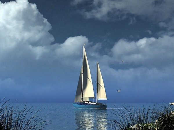 Яхта вдалеке