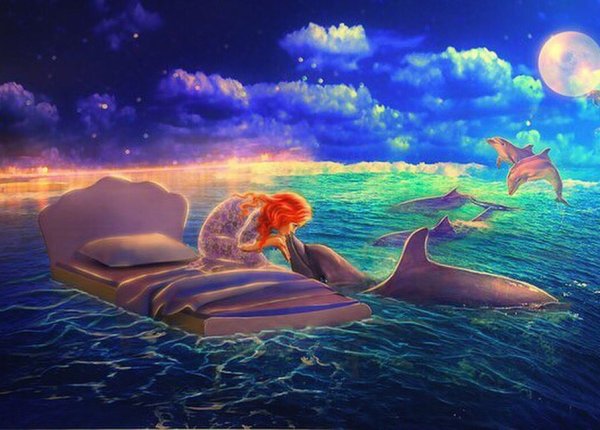 Море спокойной ночи дельфины