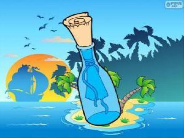 Пиратская бутылка с запиской