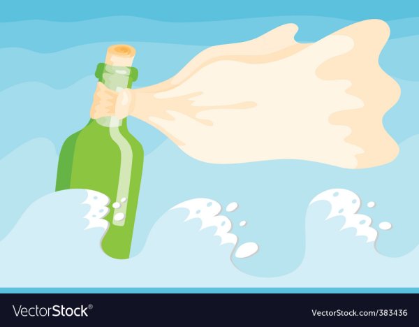 Бутылка с запиской рисунок