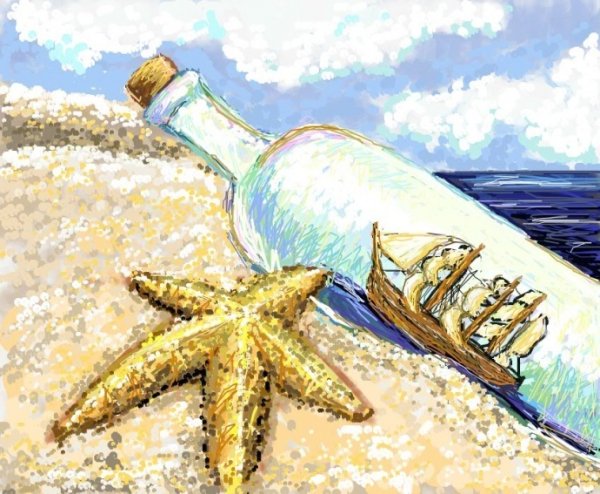 Море в бутылке вышивка