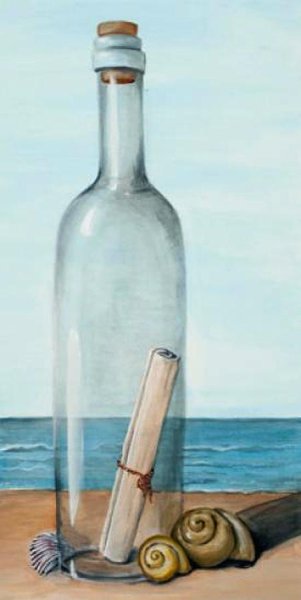 Бутылка с посланием в море