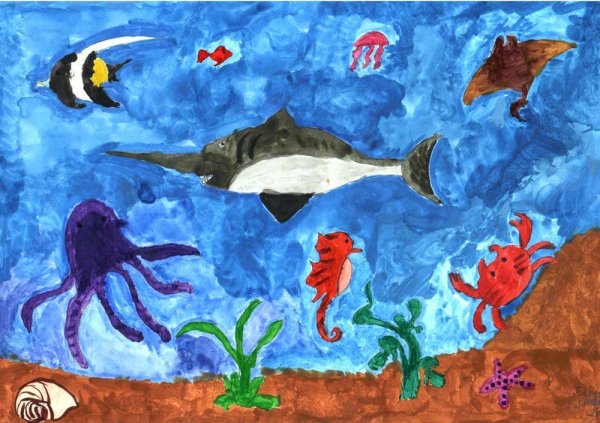 Рисование подводный мир