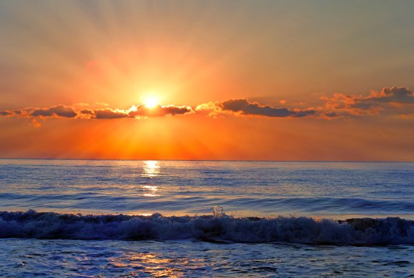 Закат на море
