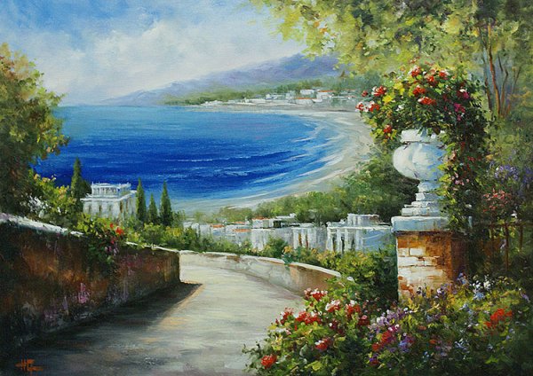 Море набережная живопись