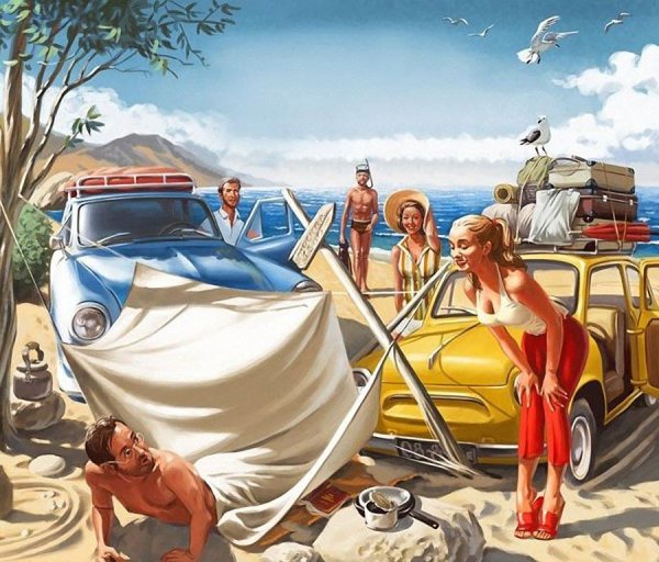 Машина акварелью