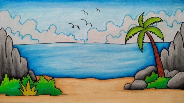 Рисунок моря 4 класс