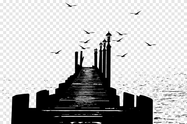 Силуэт парусника на закате