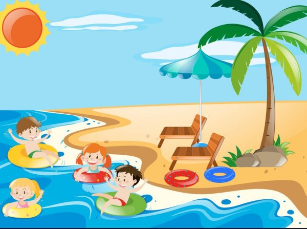 Пляж Векторная иллюстрация