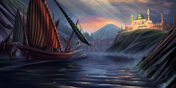 Дракар викингов фэнтези