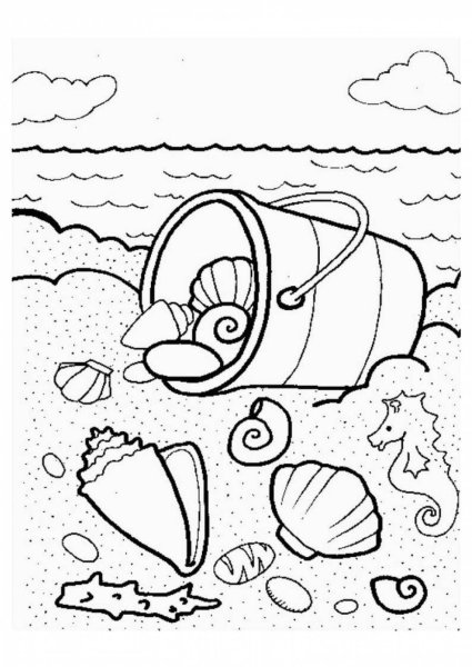 Море раскраска для детей