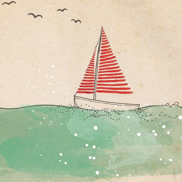 Кораблик акварель