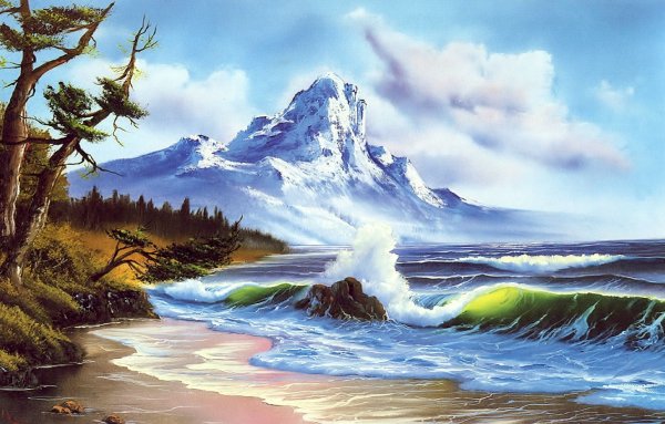 Картина Боба Росса горы море