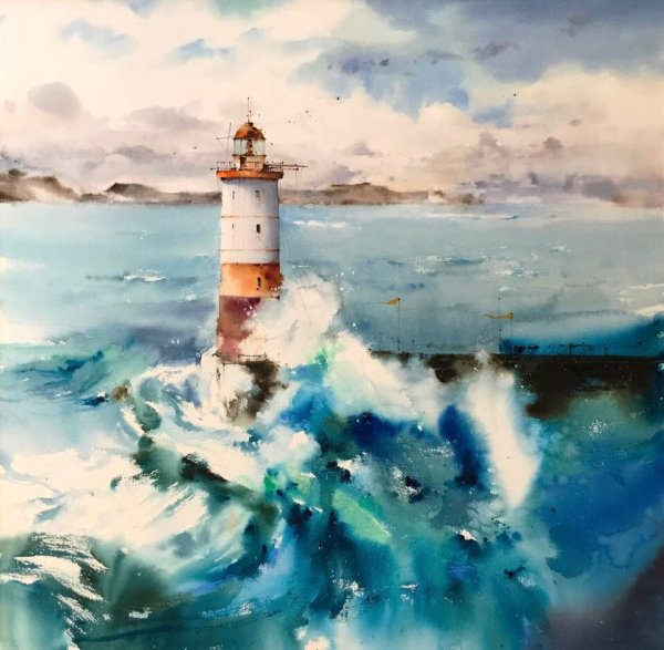 Терри Харрисон Акварельные пейзажи море корабль