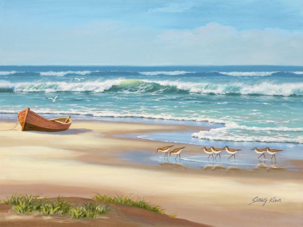 Парусник акварель