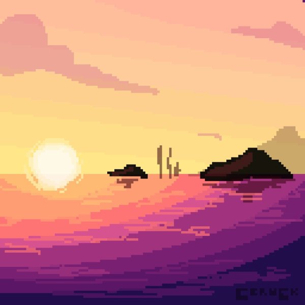 Пиксельное море