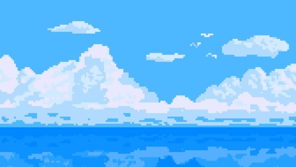 Пиксельное море 2д