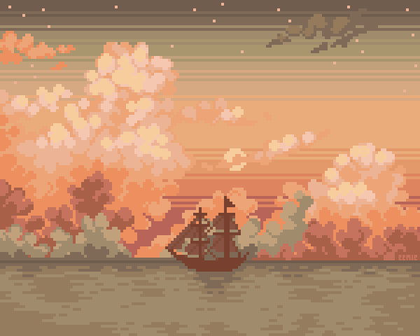 Корабль в пикселях