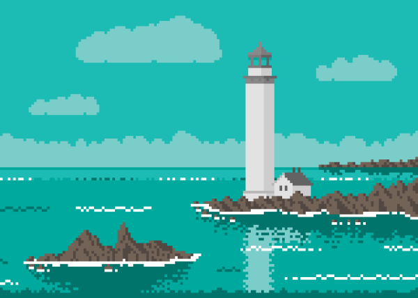 Пиксельный вода