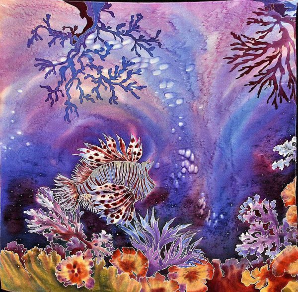 Холодный батик морская фауна