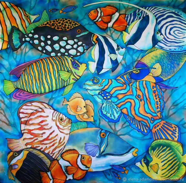 Холодный батик Морское дно