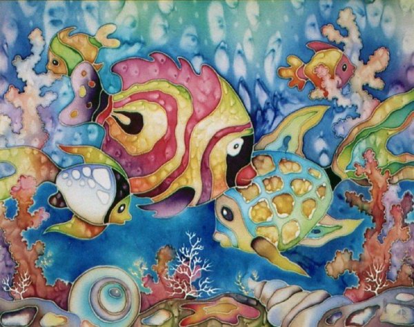 Морской мир акварелью