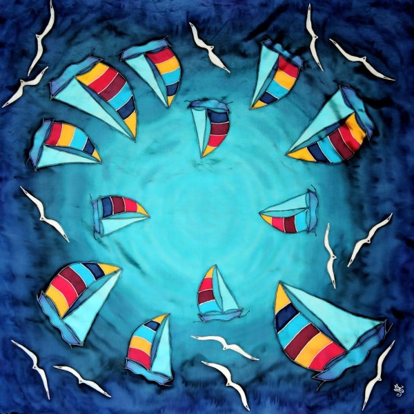 Холодный батик морская фауна