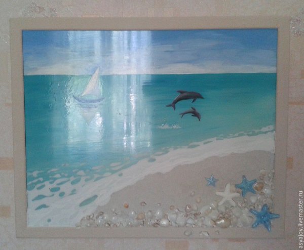 Панно из теста морской пейзаж