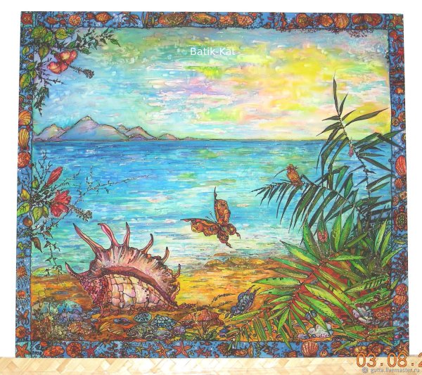 Панно из песка и ракушек