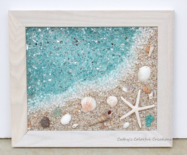 Панно из ракушек и камней