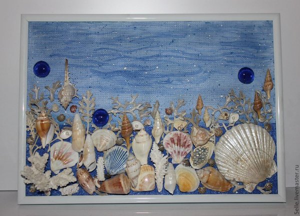 Панно из песка и ракушек