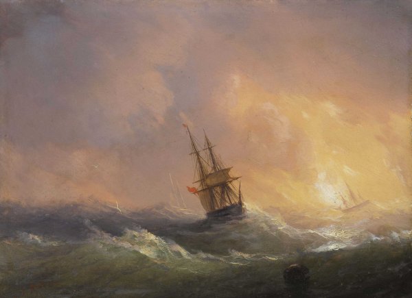 Айвазовский Иван Константинович - корабль в Штормовом море