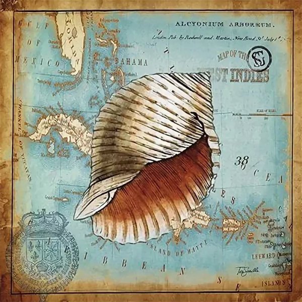 Декупажная карта морская тематика