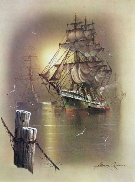 Художник Andres Orpinas корабли море