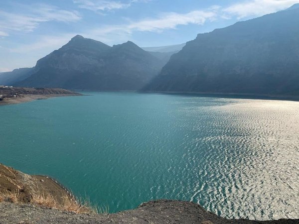 Побережье Каспийского моря закат