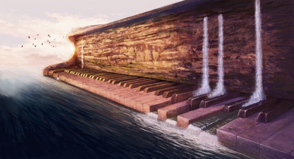 Пианино под водой